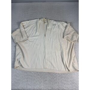 Miranda Bennett Studio Blouse Womens One Size White Kimono V Neck Top Relaxed